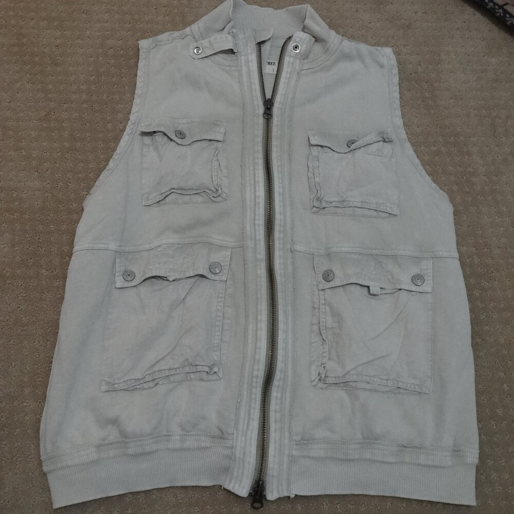 Free People 'We the Free' Sleeveless Zip Up Vest, Creme, Size S